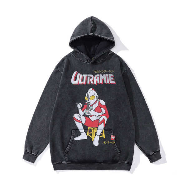 Spray Art Vintage Hoodie – Washed Cotton Oversized Graphic Sweatshirt - Image 9