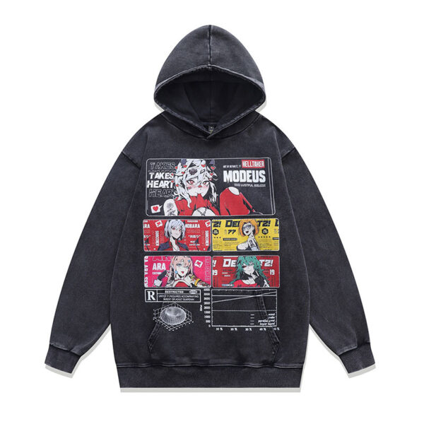 Spray Art Vintage Hoodie – Washed Cotton Oversized Graphic Sweatshirt - Image 8