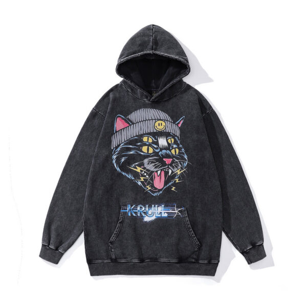 Spray Art Vintage Hoodie – Washed Cotton Oversized Graphic Sweatshirt