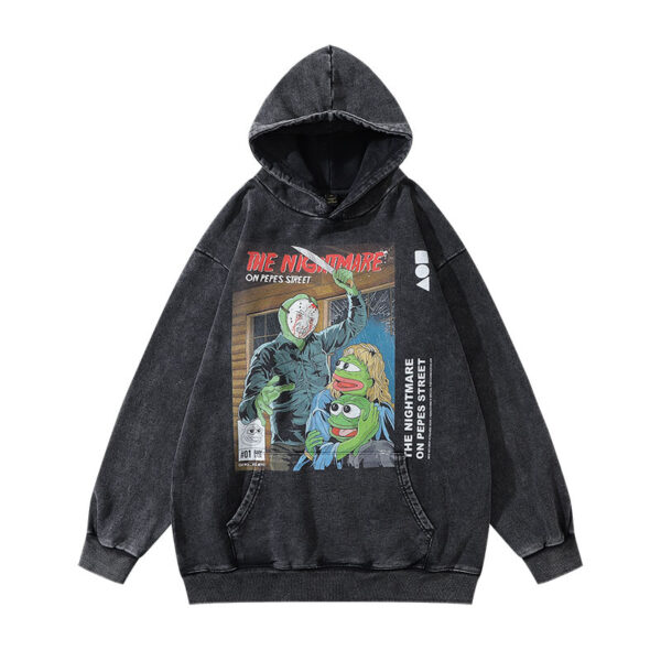 Spray Art Vintage Hoodie – Washed Cotton Oversized Graphic Sweatshirt - Image 4