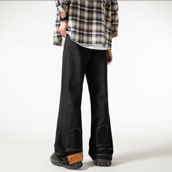 Retro Washed High-Waisted Wide Leg Jeans – Unisex 90s Style - Image 3
